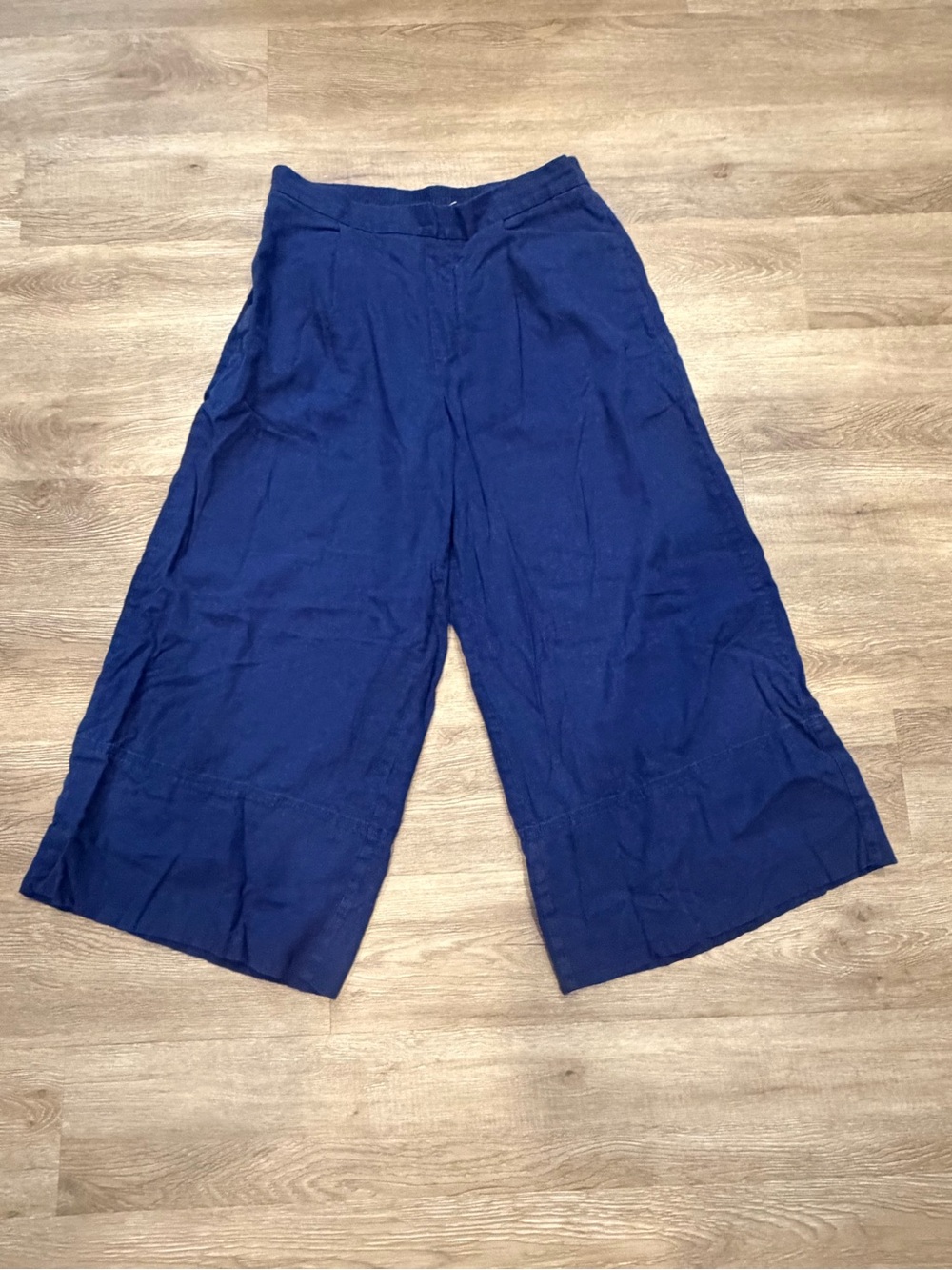 Banana Republic Navy Wide-Leg Cropped Trousers